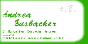 andrea busbacher business card